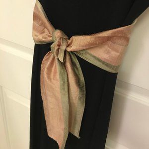 Peach Champagne and Pine Green Silk Tie/Sash